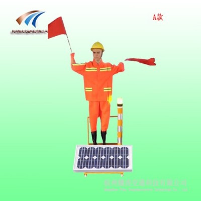 揭阳道路施工摇旗太阳能机器人 交通安全卫士 太阳能交通安全员
