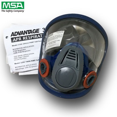 MSA梅思安优越3200便携式双滤盒片过滤式全面罩呼吸器