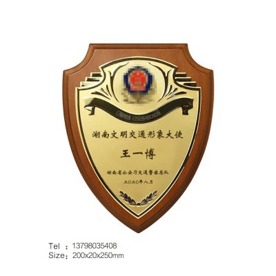 温州盾形奖牌木托奖牌特种奖牌表彰奖牌纪念盾形异形奖牌定制